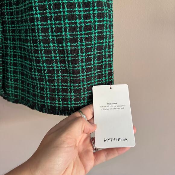 Rebecca Vallance Becca Green Black Check Long Sleeve Mini Dress US 8 UK 12 New - Picture 7 of 11